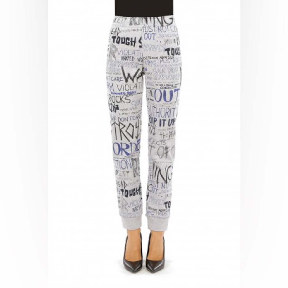 Moschino pants cotton fleece Punk Print grey joggers - Picture 1 of 11